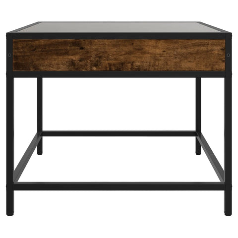 vidaXL Coffee Table with Infinity LED Smoked Oak 50x50x41 cm
