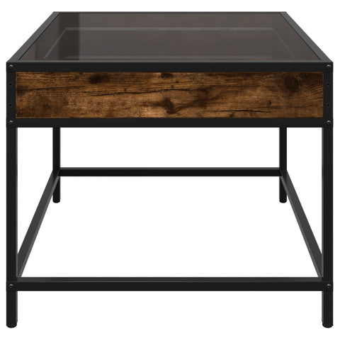 vidaXL Coffee Table with Infinity LED Smoked Oak 50x50x41 cm