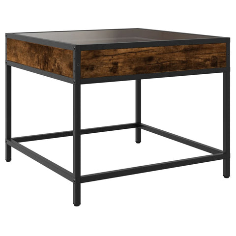 vidaXL Coffee Table with Infinity LED Smoked Oak 50x50x41 cm
