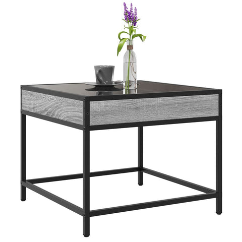 vidaXL Coffee Table with Infinity LED Grey Sonoma 50x50x41 cm