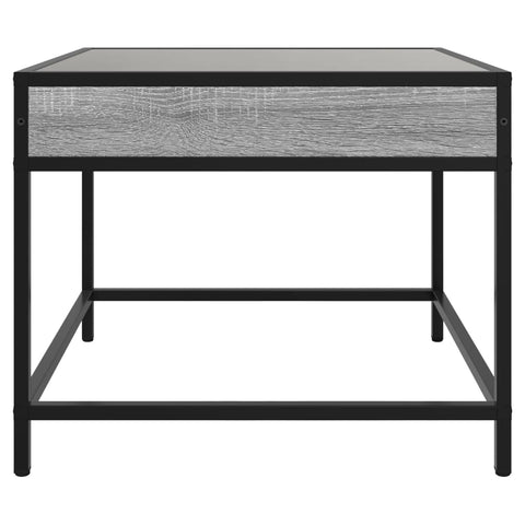 vidaXL Coffee Table with Infinity LED Grey Sonoma 50x50x41 cm