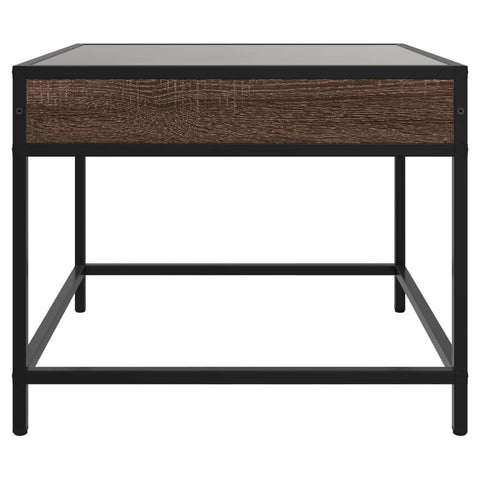 vidaXL Coffee Table with Infinity LED Brown Oak 50x50x41 cm
