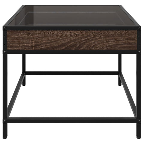 vidaXL Coffee Table with Infinity LED Brown Oak 50x50x41 cm
