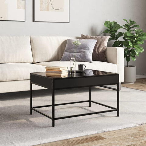 vidaXL Coffee Table with Infinity LED Black 70x50x41 cm
