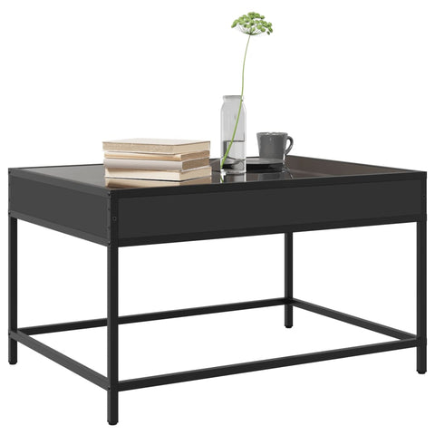 vidaXL Coffee Table with Infinity LED Black 70x50x41 cm
