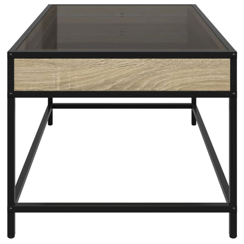 vidaXL Coffee Table with Infinity LED Sonoma Oak 70x50x41 cm