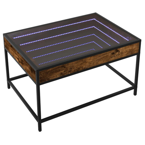 vidaXL Coffee Table with Infinity LED Smoked Oak 70x50x41 cm