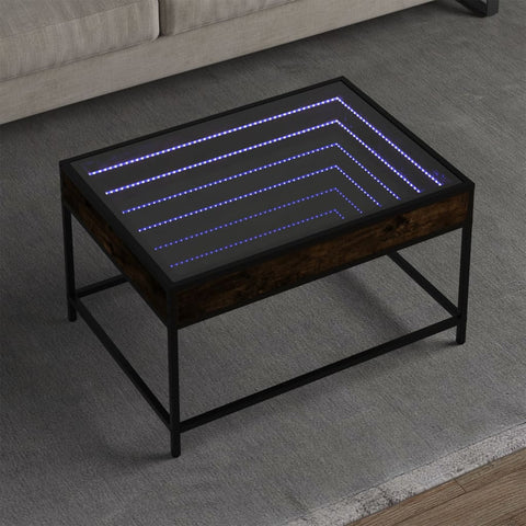 vidaXL Coffee Table with Infinity LED Smoked Oak 70x50x41 cm
