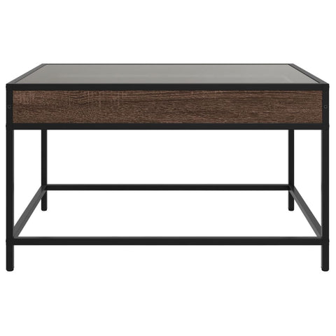 vidaXL Coffee Table with Infinity LED Brown Oak 70x50x41 cm
