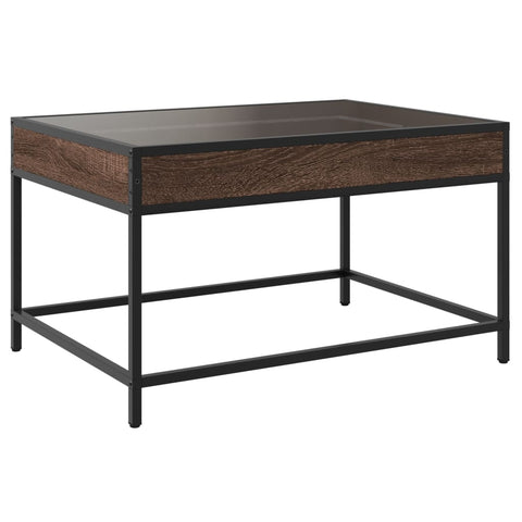 vidaXL Coffee Table with Infinity LED Brown Oak 70x50x41 cm