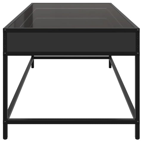 vidaXL Coffee Table with Infinity LED Black 90x50x41 cm