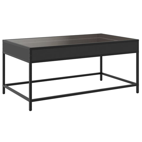 vidaXL Coffee Table with Infinity LED Black 90x50x41 cm