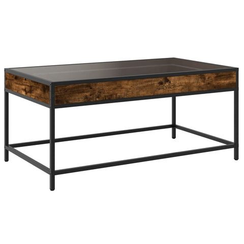 vidaXL Coffee Table with Infinity LED Smoked Oak 90x50x41 cm