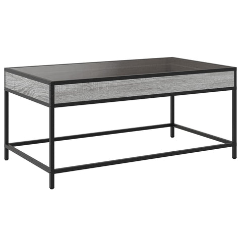vidaXL Coffee Table with Infinity LED Grey Sonoma 90x50x41 cm