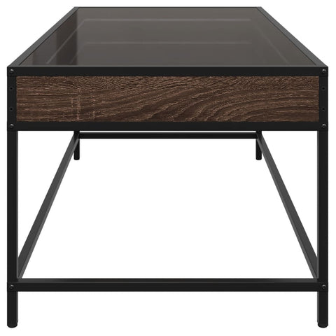 vidaXL Coffee Table with Infinity LED Brown Oak 90x50x41 cm