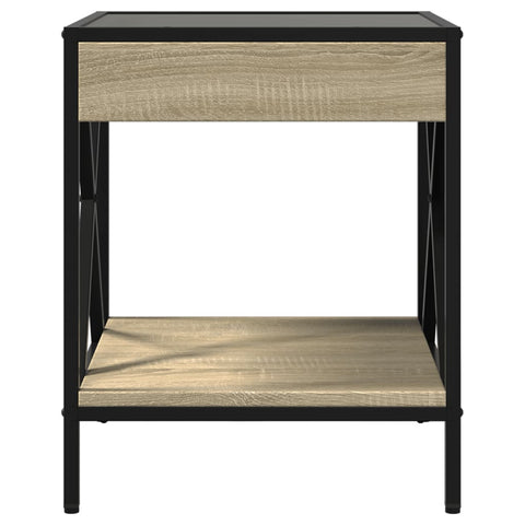vidaXL Coffee Table with Infinity LED Sonoma Oak 40x40x49 cm