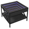 vidaXL Coffee Table with Infinity LED Black 50x50x38 cm