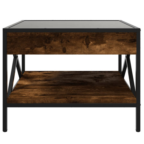 vidaXL Coffee Table with Infinity LED Smoked Oak 50x50x38 cm