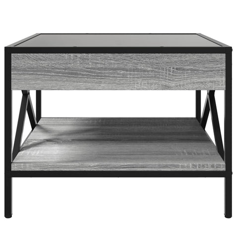 vidaXL Coffee Table with Infinity LED Grey Sonoma 50x50x38 cm