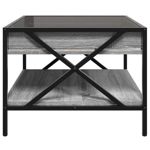 vidaXL Coffee Table with Infinity LED Grey Sonoma 50x50x38 cm