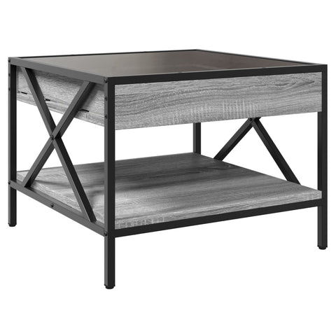 vidaXL Coffee Table with Infinity LED Grey Sonoma 50x50x38 cm