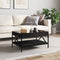 vidaXL Coffee Table with Infinity LED Black 70x50x38 cm