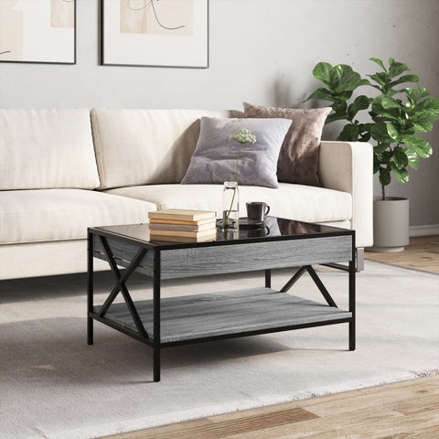 vidaXL Coffee Table with Infinity LED Grey Sonoma 70x50x38 cm