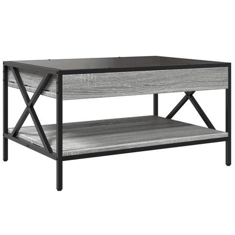 vidaXL Coffee Table with Infinity LED Grey Sonoma 70x50x38 cm