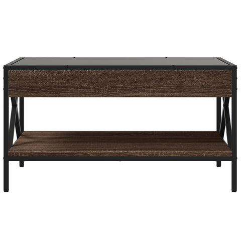 vidaXL Coffee Table with Infinity LED Brown Oak 70x50x38 cm