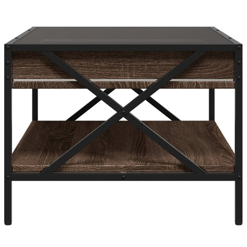 vidaXL Coffee Table with Infinity LED Brown Oak 70x50x38 cm