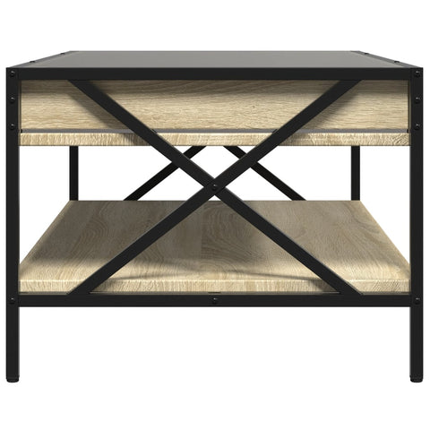 vidaXL Coffee Table with Infinity LED Sonoma Oak 90x50x38 cm