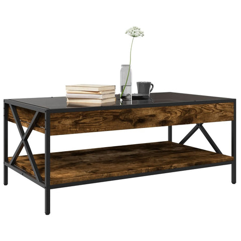 vidaXL Coffee Table with Infinity LED Smoked Oak 90x50x38 cm