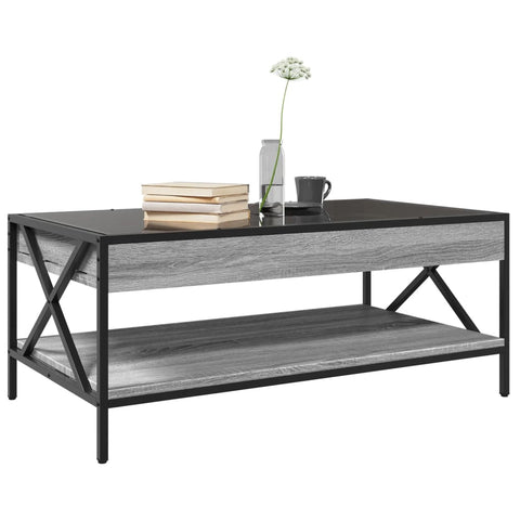 vidaXL Coffee Table with Infinity LED Grey Sonoma 90x50x38 cm