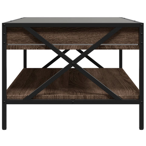 vidaXL Coffee Table with Infinity LED Brown Oak 90x50x38 cm