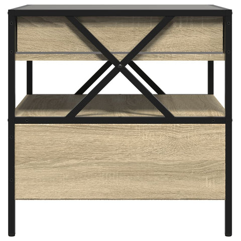 vidaXL Coffee Table with Infinity LED Sonoma Oak 50x50x51 cm