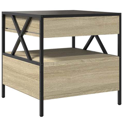 vidaXL Coffee Table with Infinity LED Sonoma Oak 50x50x51 cm