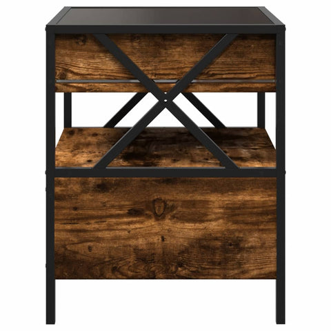 vidaXL Coffee Table with Infinity LED Smoked Oak 40x40x51 cm