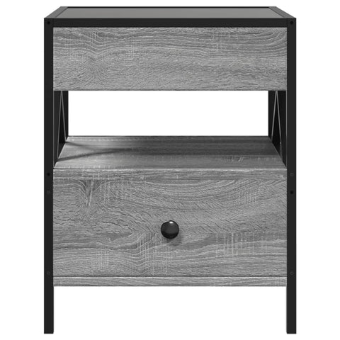 vidaXL Coffee Table with Infinity LED Grey Sonoma 40x40x51 cm