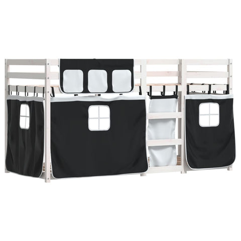 vidaXL Bunk Bed without Mattress White&Black 80x200 cm Solid Wood Pine