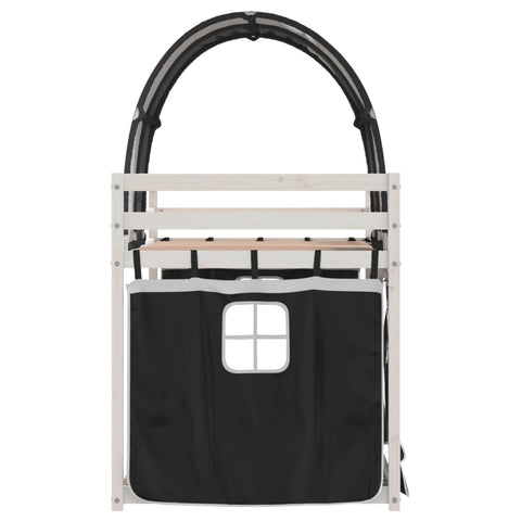 vidaXL Bunk Bed without Mattress White&Black 80x200 cm Solid Wood Pine