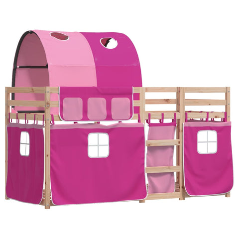 vidaXL Bunk Bed without Mattress Pink 75x190 cm Small Single Solid Wood Pine