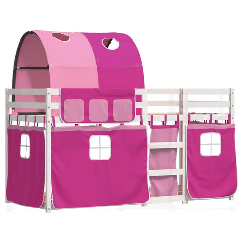 vidaXL Bunk Bed without Mattress Pink 75x190 cm Small Single Solid Wood Pine