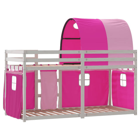 vidaXL Bunk Bed without Mattress Pink 75x190 cm Small Single Solid Wood Pine
