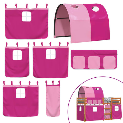 vidaXL Bunk Bed without Mattress Pink 80x200 cm Solid Wood Pine