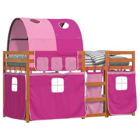 vidaXL Bunk Bed without Mattress Pink 75x190 cm Small Single Solid Wood Pine