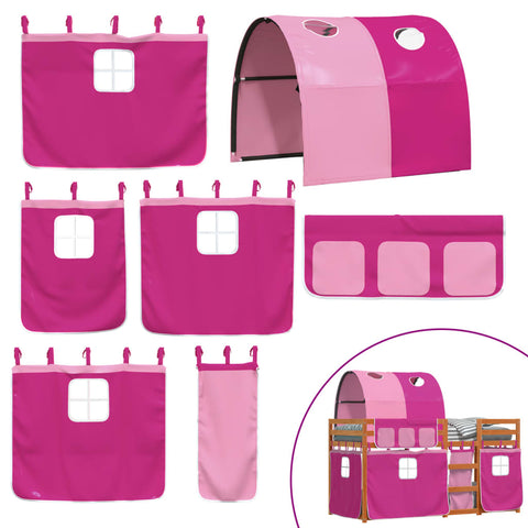 vidaXL Bunk Bed without Mattress Pink 75x190 cm Small Single Solid Wood Pine