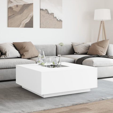 vidaXL Coffee Table with Infinity LED White 100x100x40 cm