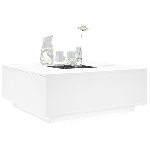 vidaXL Coffee Table with Infinity LED White 100x100x40 cm