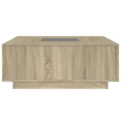 vidaXL Coffee Table with Infinity LED Sonoma Oak 100x100x40 cm