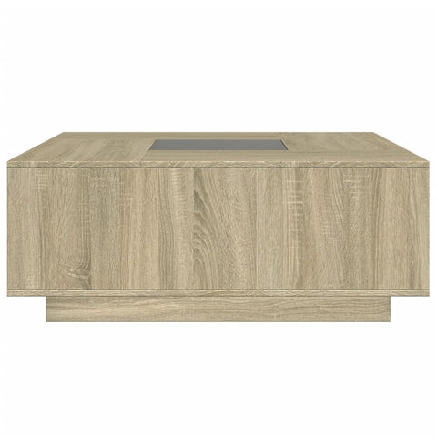 vidaXL Coffee Table with Infinity LED Sonoma Oak 100x100x40 cm
